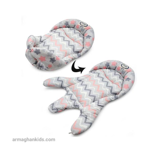 آغوشگیر و قنداق سوئیسی نوزاد ایسیز isiz طرح ستاره ای زیگزاگی طوسی