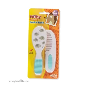 ست شانه و برس نابی NUBY آبی دریایی