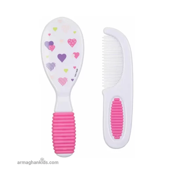 ست شانه و برس نابی NUBY صورتی