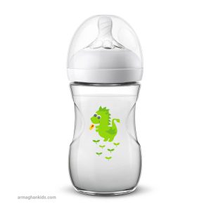 شیشه شیر طلقی +1 ماه نچرال التراسافت فیلیپس اونت Philips Avent طرح اژدها 260 میلی لیتر