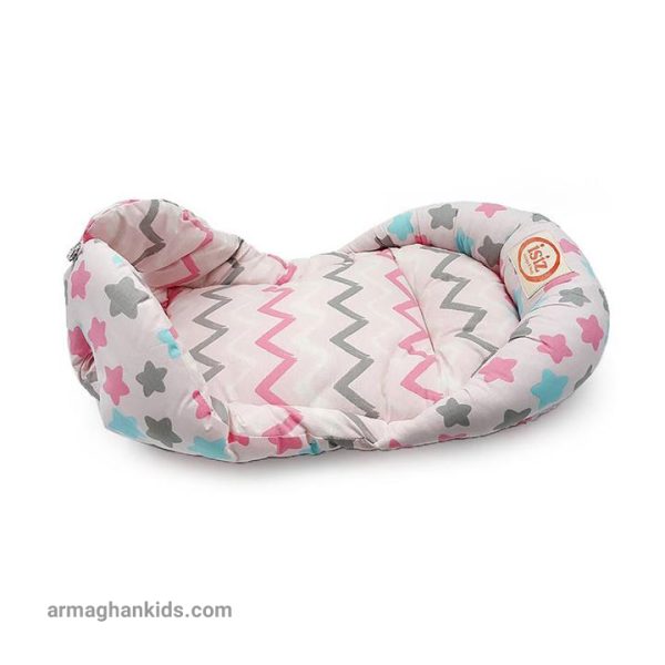 آغوشگیر و قنداق سوئیسی نوزاد ایسیز isiz طرح ستاره ای زیگزاگی صورتی