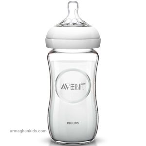 شیشه شیر پیرکس 1+ ماه نچرال فیلیپس اونت philips avent ظرفیت 240 میلی لیتر