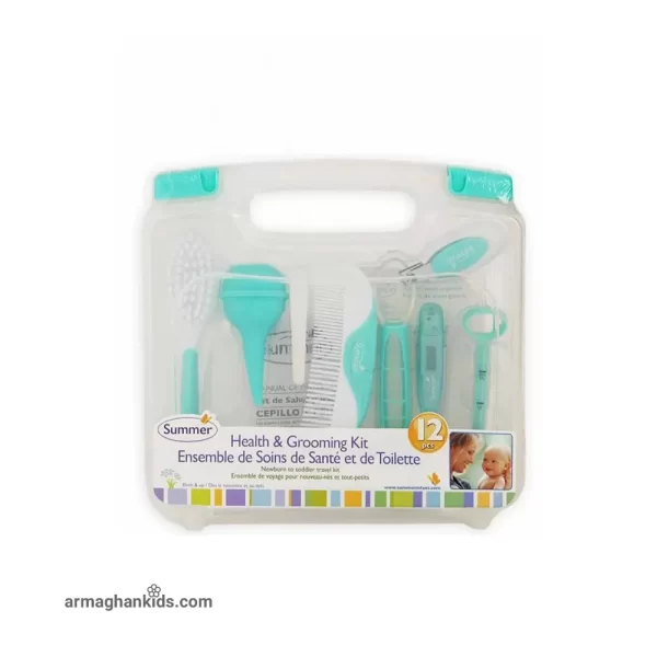 ست بهداشتی کودک سامر Summer بسته 12 عددی سبز آبی