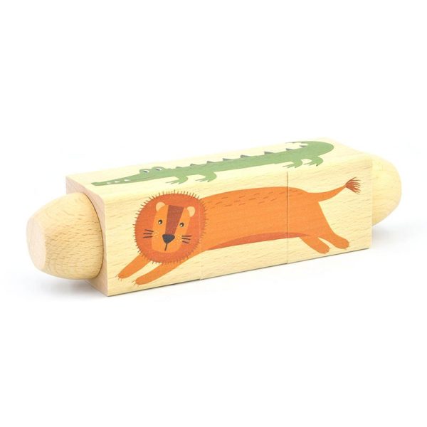 پازل چرخشی چوبی حیوانات پیکاردو دارای چهار طرح از حیوانات مختلف است