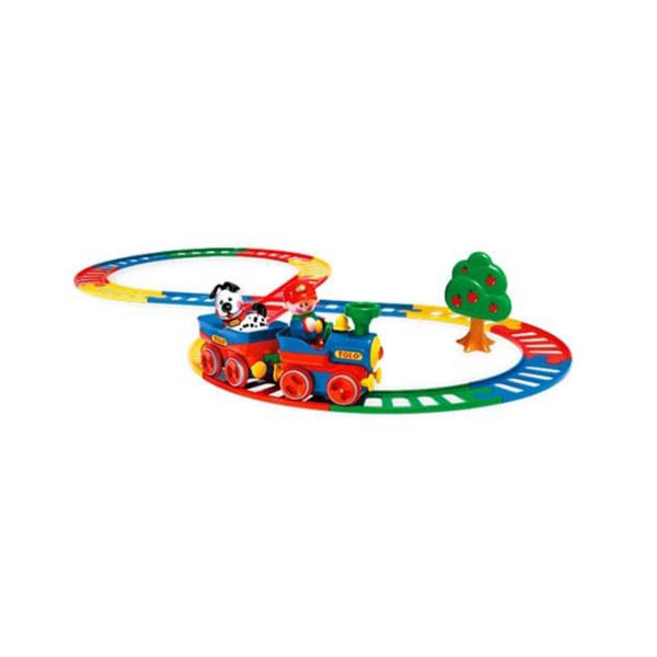 ریل-و-لکوموتیو-کامل-01-1 انواع اسباب بازی و سرگرمی، مجموعه ۲۲ قطعه ریل و لوکوموتیو تولو Tolo، سیسمونی کودک و نوزاد دختر و پسر