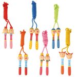 طناب بازی کودک پیکاردو با دسته چوبی با طرح آدمک های بامزه