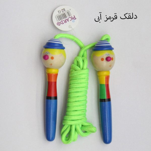 طناب بازی کودک پیکاردو با دسته چوبی با طرح آدمک های بامزه