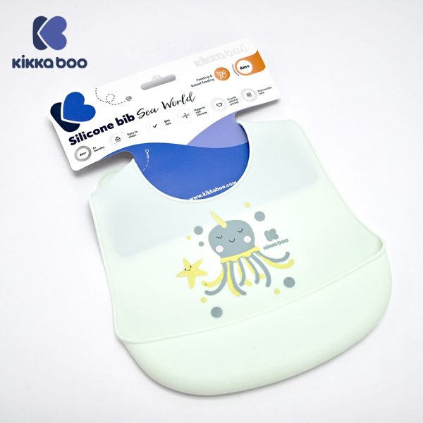 پیشبند سیلیکونی کودک کیکابو Kikkaboo تولید شده از سیلیکون نرم و ضد حساسیت فاقد BPA