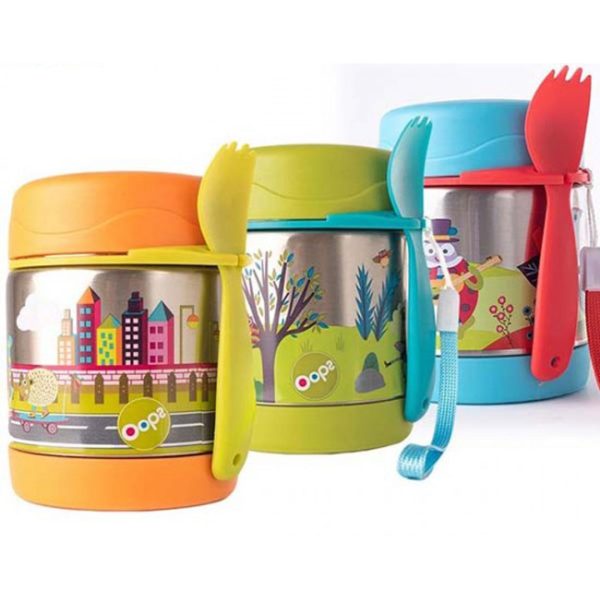 ظرف-غذا-با-چنگال-اوپس-0- خرید اینترنتی ظرف نگهدارنده غذای کودک اوپس در ارمغان کیدز