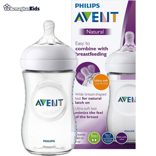 Philps-Avent-natural-easy-to-combine-with-breastfeeding-260ml-1 خرید آنلاین و حضوری شیشه شیر طلقی 1+ ماه نچرال فیلیپس اونت | سیسمونی ارمغان کیدز