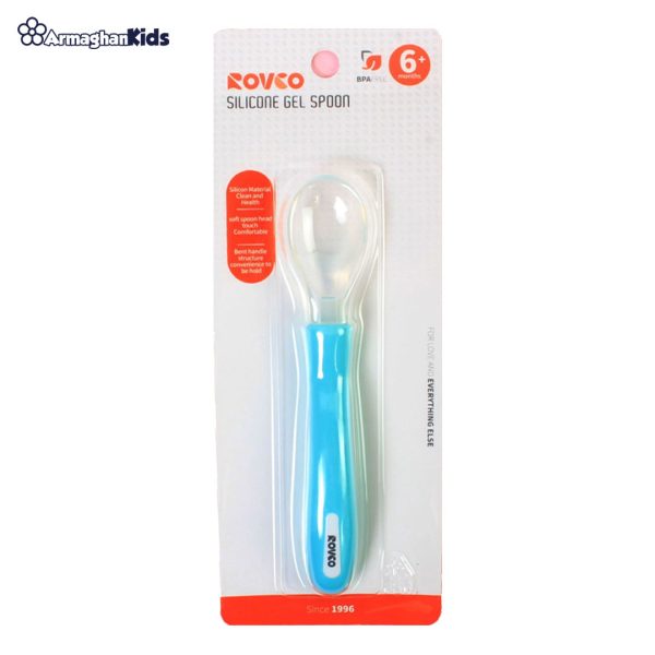 خرید حضوری و آنلاین قاشق سیلیکونی غذاخوری کودک رووکو Rovco در فروشگاه سیسمونی ارمغان