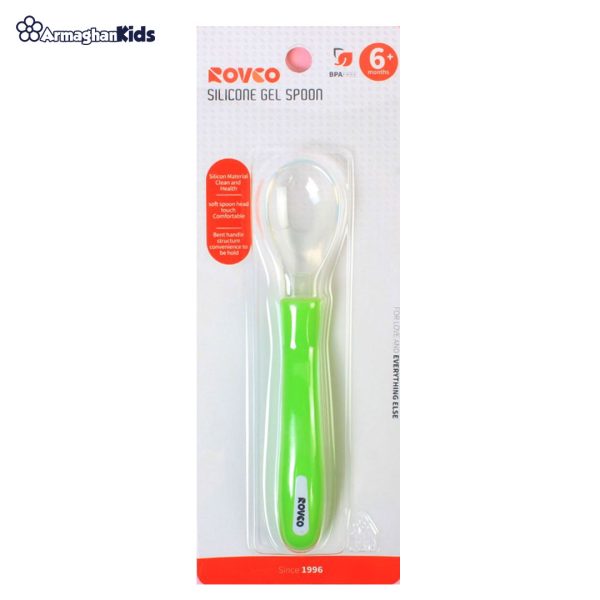 خرید حضوری و آنلاین قاشق سیلیکونی غذاخوری کودک رووکو Rovco در فروشگاه ارمغان