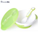 خرید حضوری و آنلاین ظرف غذای کودک چسبان بهمراه قاشق حرارتی کیدزمی | فروشگاه سیسمونی ارمغان