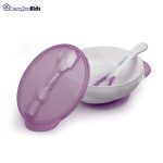 خرید حضوری و آنلاین ظرف غذای کودک چسبان بهمراه قاشق حرارتی کیدزمی | فروشگاه سیسمونی ارمغان