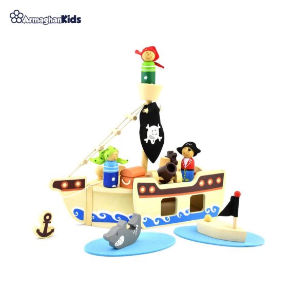 خرید حضوری و آنلاین اسباب بازی چوبی کشتی دزد دریایی پیکاردو در فروشگاه سیسمونی ارمغان