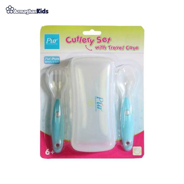 pur-cutlery-set-blue-1 خرید حضوری و آنلاین ست قاشق چنگال کودک پیور Pur در فروشگاه سیسمونی ارمغان