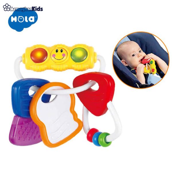 Hola-306E خرید آنلاین و حضوری جغجغه دندانگیر چراغدار هولا 306E در فروشگاه سیسمونی ارمغان کودک