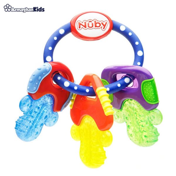 Nuby-key-teether-1 خرید آنلاین و حضوری دندانگیر ژله ای طرح دسته کلید نابی NUBY مدل Icy Bite در فروشگاه سیسمونی ارمغان کودک