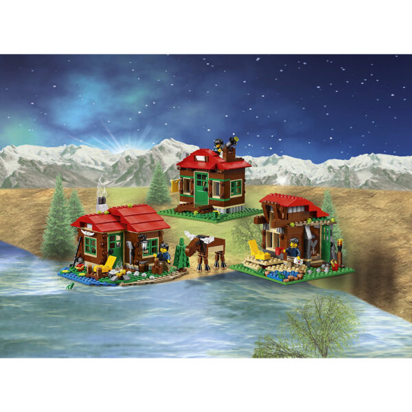 کریرتور لگوی کلبه کنار دریاچه مدل سه در یک لگوی اصلی ساخت دانمارک