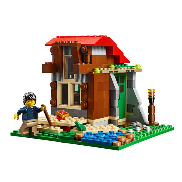 کریرتور لگوی کلبه کنار دریاچه مدل سه در یک لگوی اصلی ساخت دانمارک