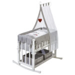 تخت و گهواره چوبی روبا محصول آلمان چوب خود رنگ راش 4 در یک