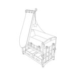 تخت و گهواره چوبی روبا محصول آلمان چوب خود رنگ راش 4 در یک