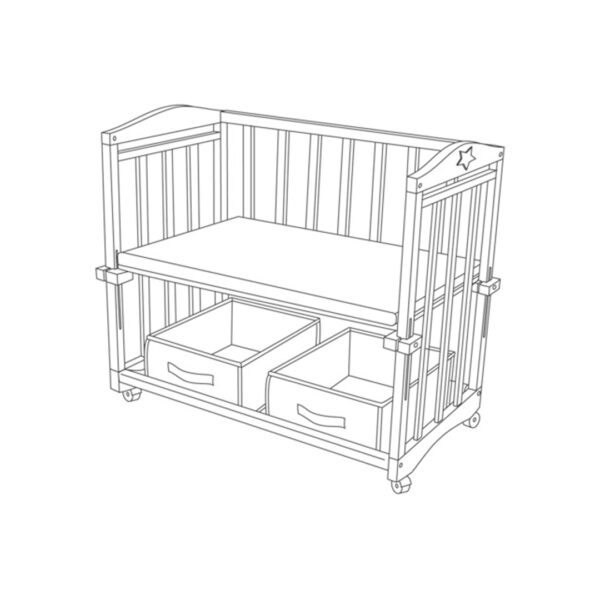 تخت و گهواره چوبی روبا محصول آلمان چوب خود رنگ راش 4 در یک
