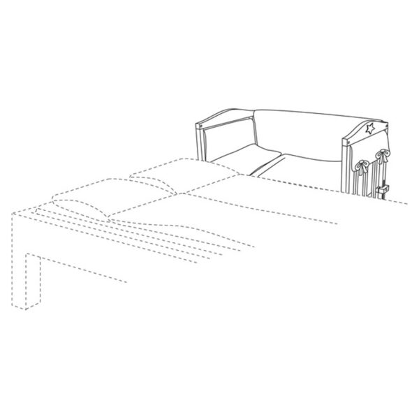 تخت و گهواره چوبی روبا محصول آلمان چوب خود رنگ راش 4 در یک