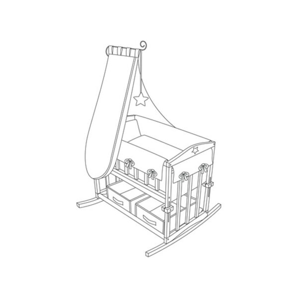 تخت و گهواره چوبی روبا محصول آلمان چوب خود رنگ راش 4 در یک