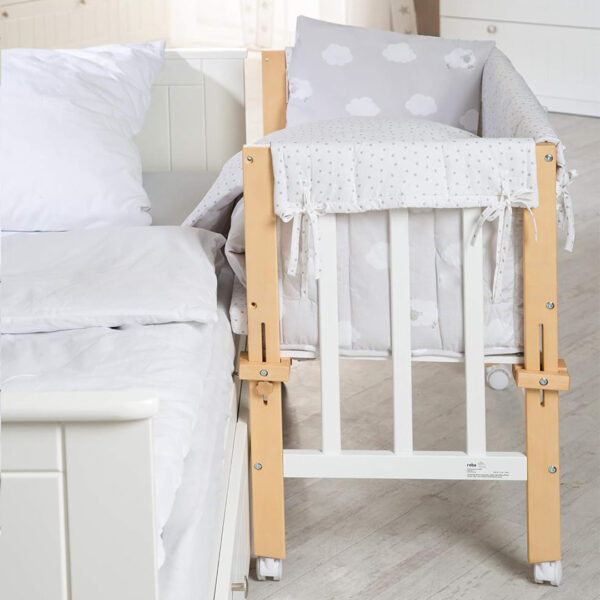 تخت و گهواره چوبی روبا محصول آلمان چوب خود رنگ راش 4 در یک