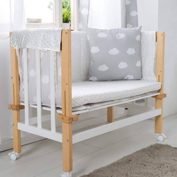 تخت و گهواره چوبی روبا محصول آلمان چوب خود رنگ راش 4 در یک