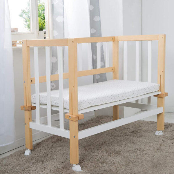 تخت و گهواره چوبی روبا محصول آلمان چوب خود رنگ راش 4 در یک