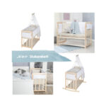 تخت و گهواره چوبی روبا محصول آلمان چوب خود رنگ راش 4 در یک