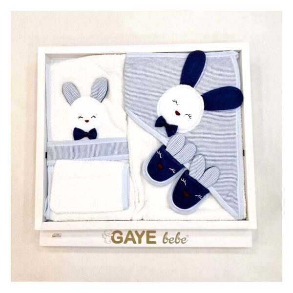 GAYE BEBE armaghankids4 ست 4 تکه حوله نوزاد گایه مدل خرگوش