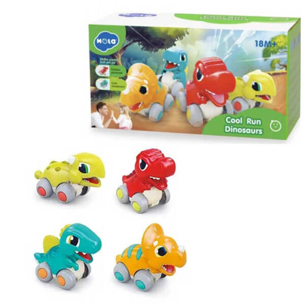 Hola-Cool-Run-Dinosaurs-01 قیمت و خرید اسباب بازی ماشین دایناسور 4 عددی کد 7968 هولا تویز در فروشگاه سیسمونی ارمغان کیدز ( ارمغان کودک پارک ملت )